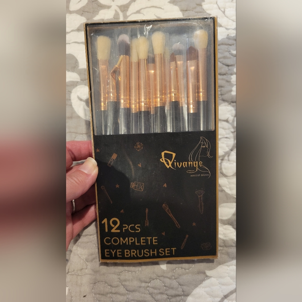 Qivange Eye Makeup Brush Set - 12 Pieces